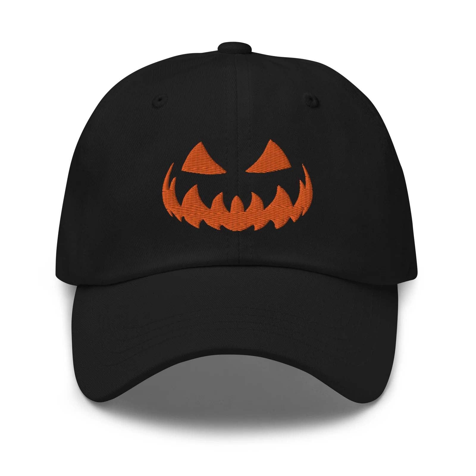 Spooky Face Embroidered Baseball Cap Halloween Hat Adjustable Pumpkin Face Hat