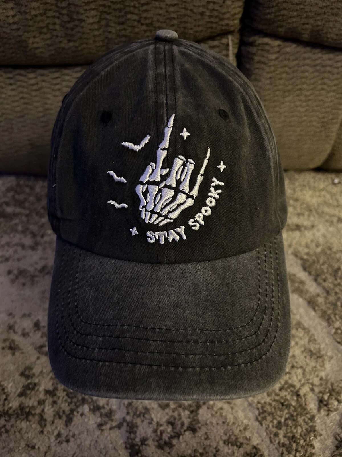 Stay Spooky Hat Cap Halloween Skeleton