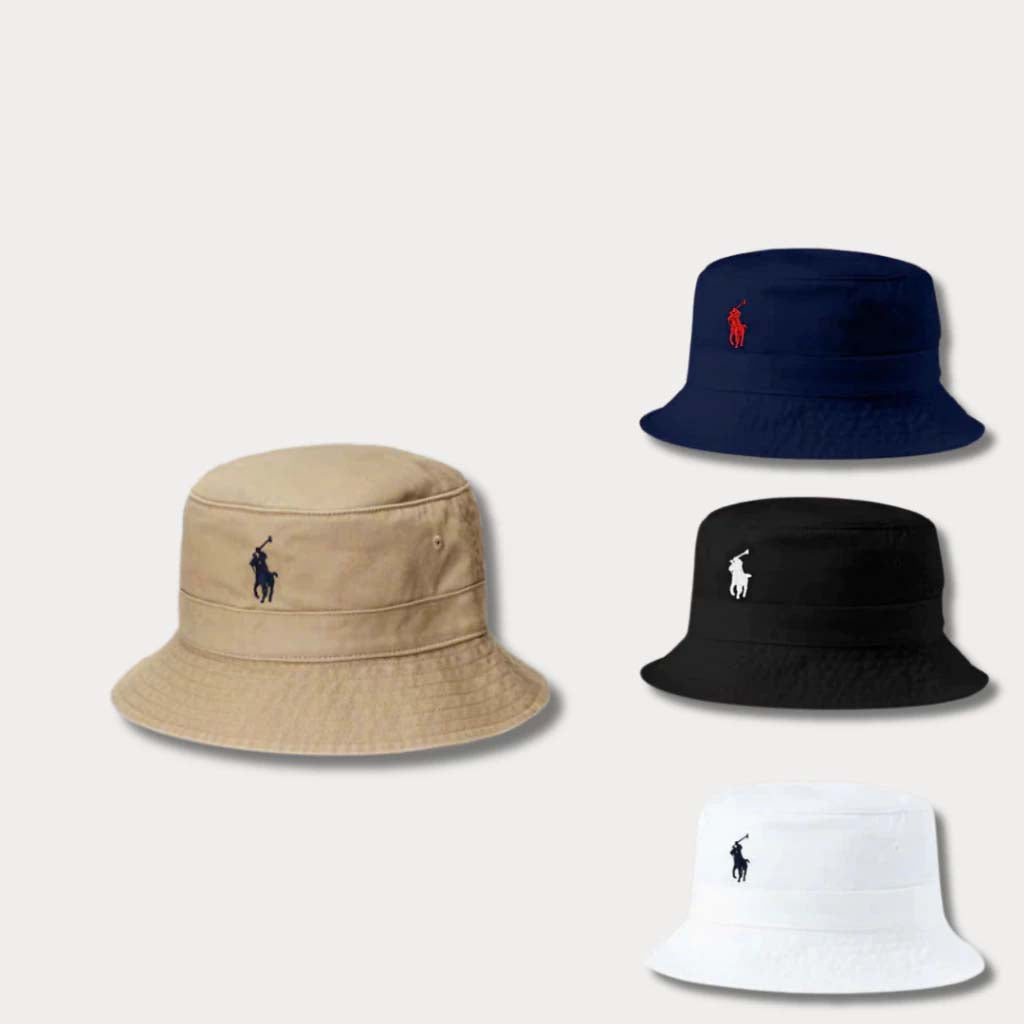 Bucket hat polo hat embroidered with horse