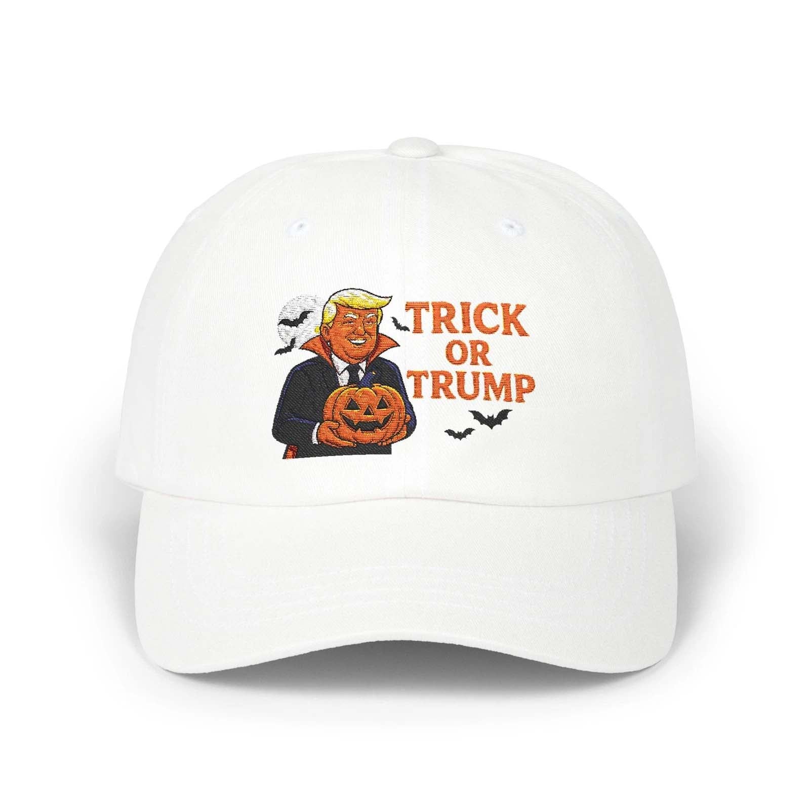 Halloween Dad Cap, Trick or Trump Hat, Funny Vampire Pumpkin