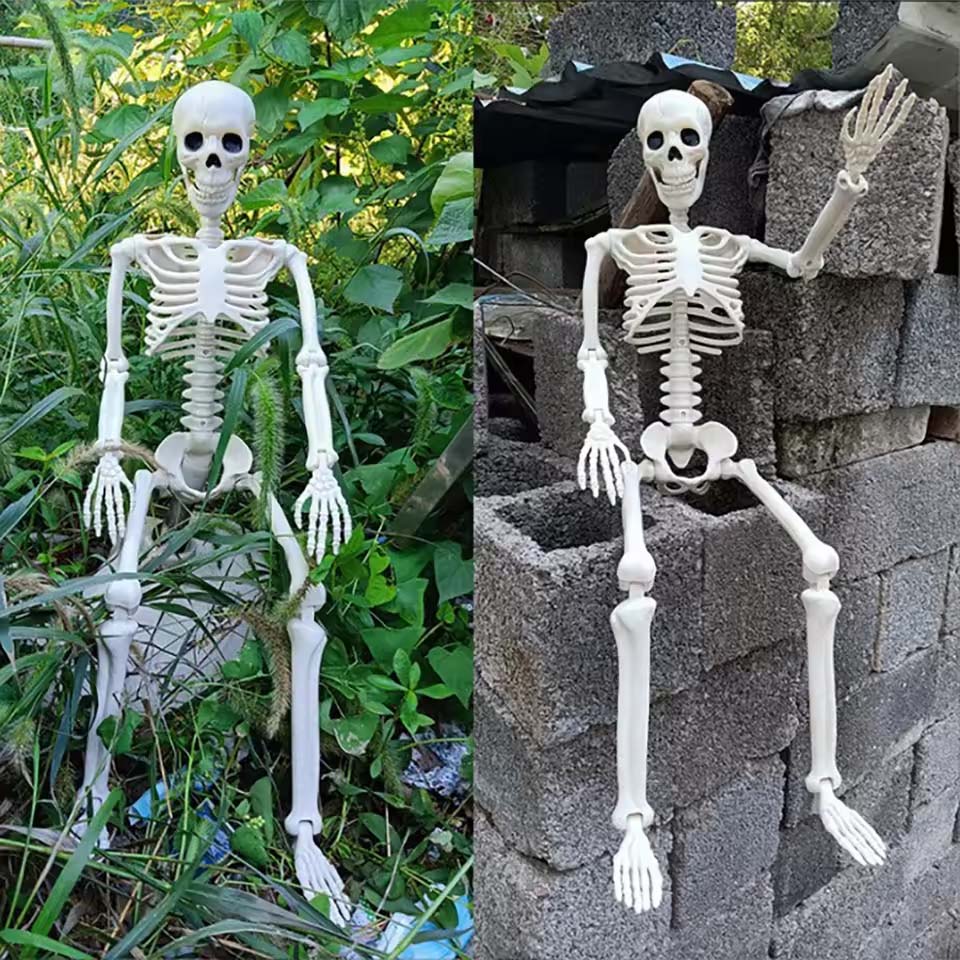 Posable Skeleton,Human Shape Bones,Halloween Herror Decorations,Haunted House Horror Props