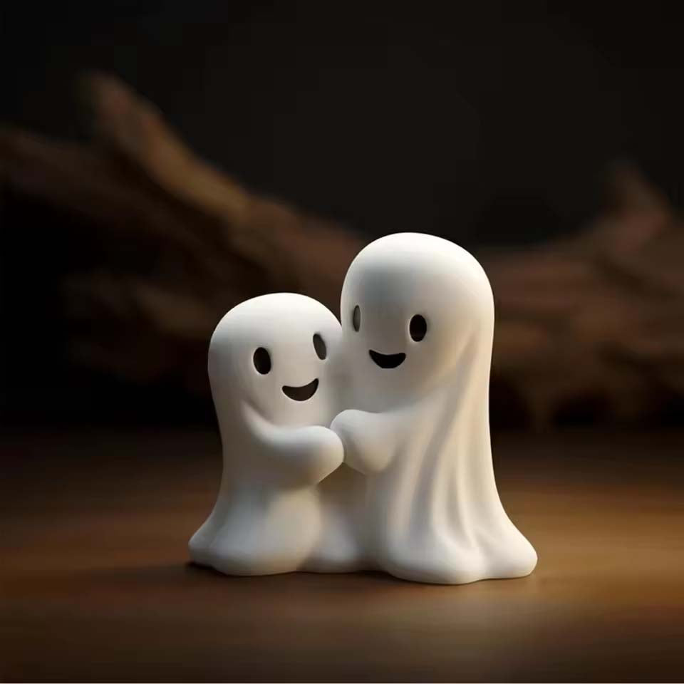 Halloween Party Small Ornaments Middle Finger Ghost Decoration Cute Ghost Statue Home Party Smooth Body Festive Atmosphere