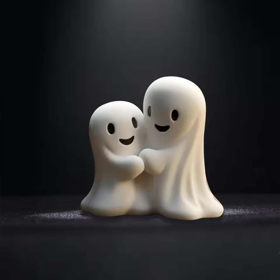 Halloween Party Small Ornaments Middle Finger Ghost Decoration Cute Ghost Statue Home Party Smooth Body Festive Atmosphere