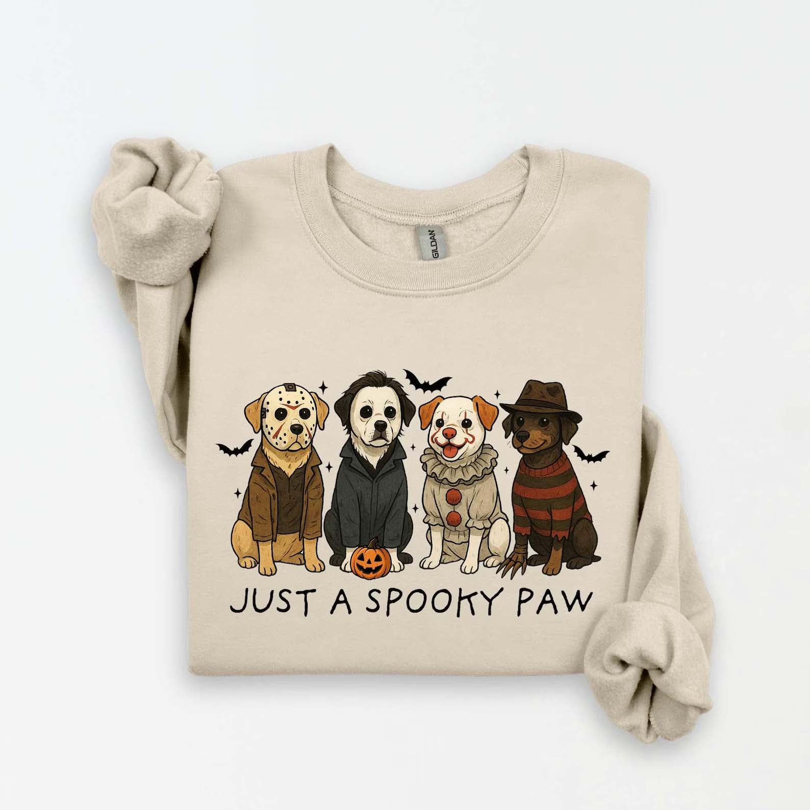 Just a Spooky Paw , Fun Halloween Dog Sweatshirt