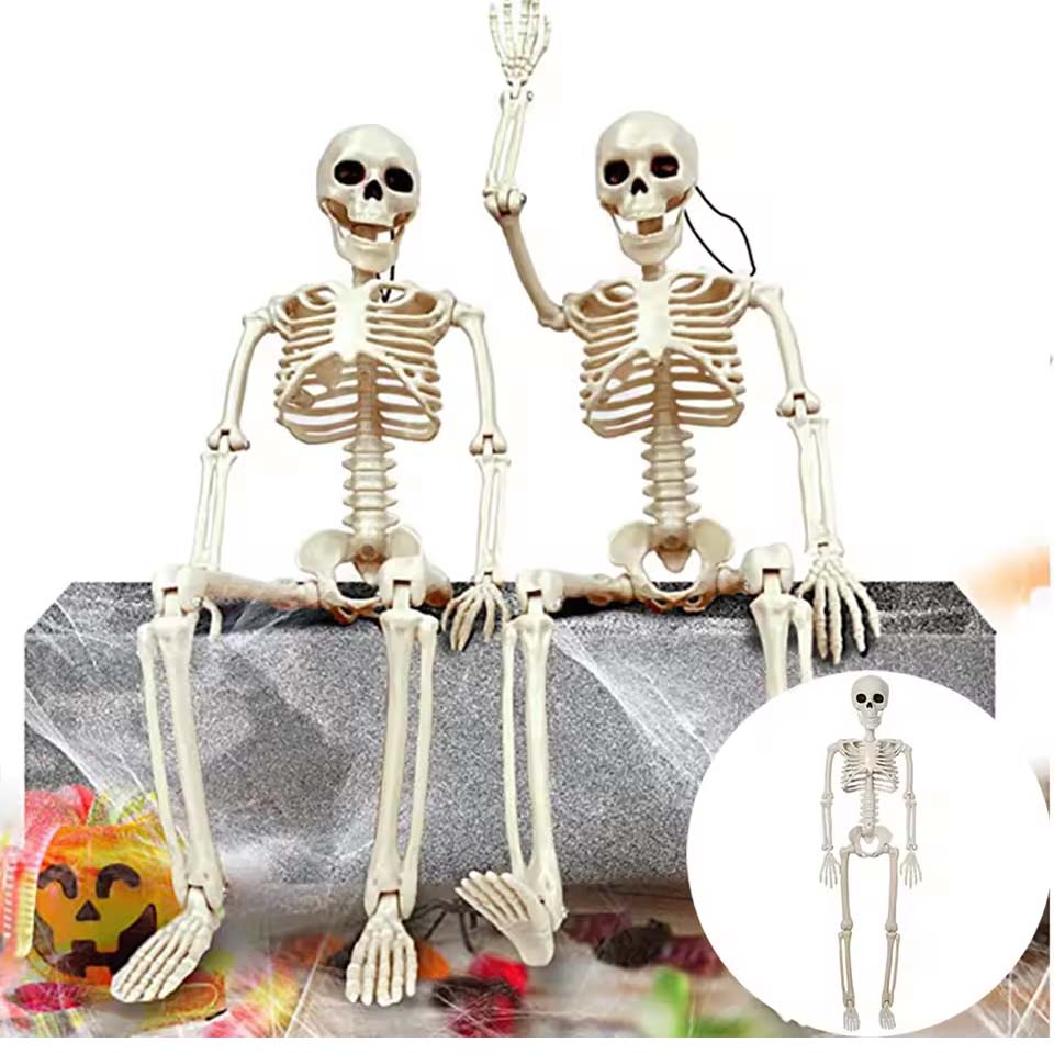 Posable Skeleton,Human Shape Bones,Halloween Herror Decorations,Haunted House Horror Props