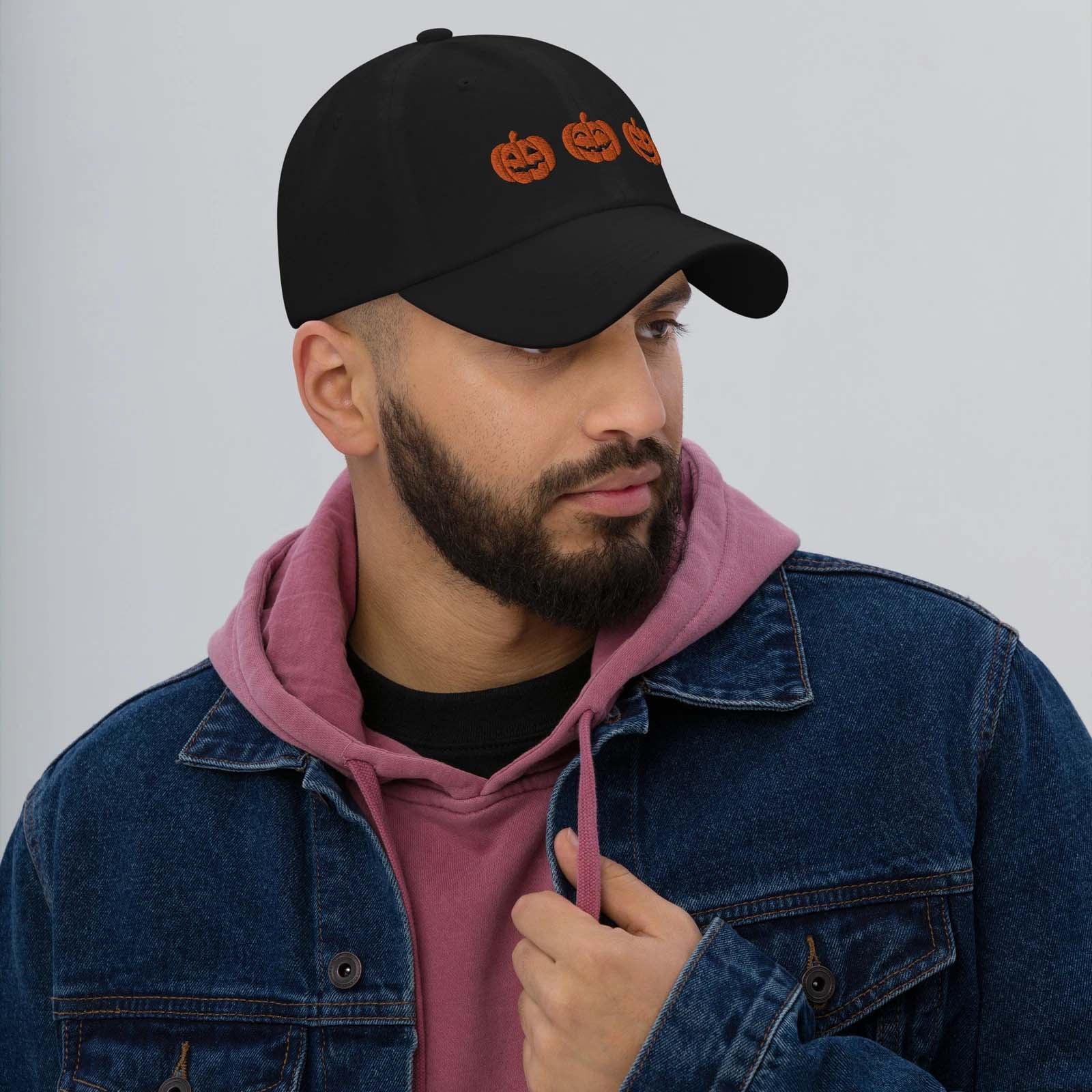 Pumpkin Embroidered Dad hat, Halloween Cap