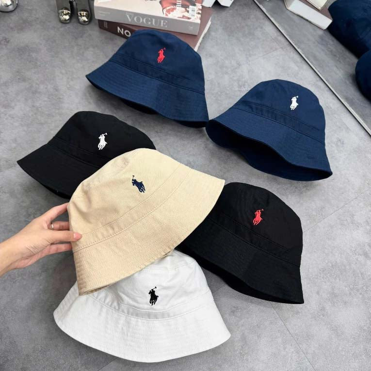 Bucket hat polo hat embroidered with horse