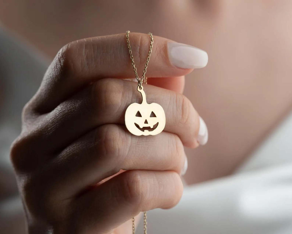 Halloween Necklace, Pumpkin Necklace