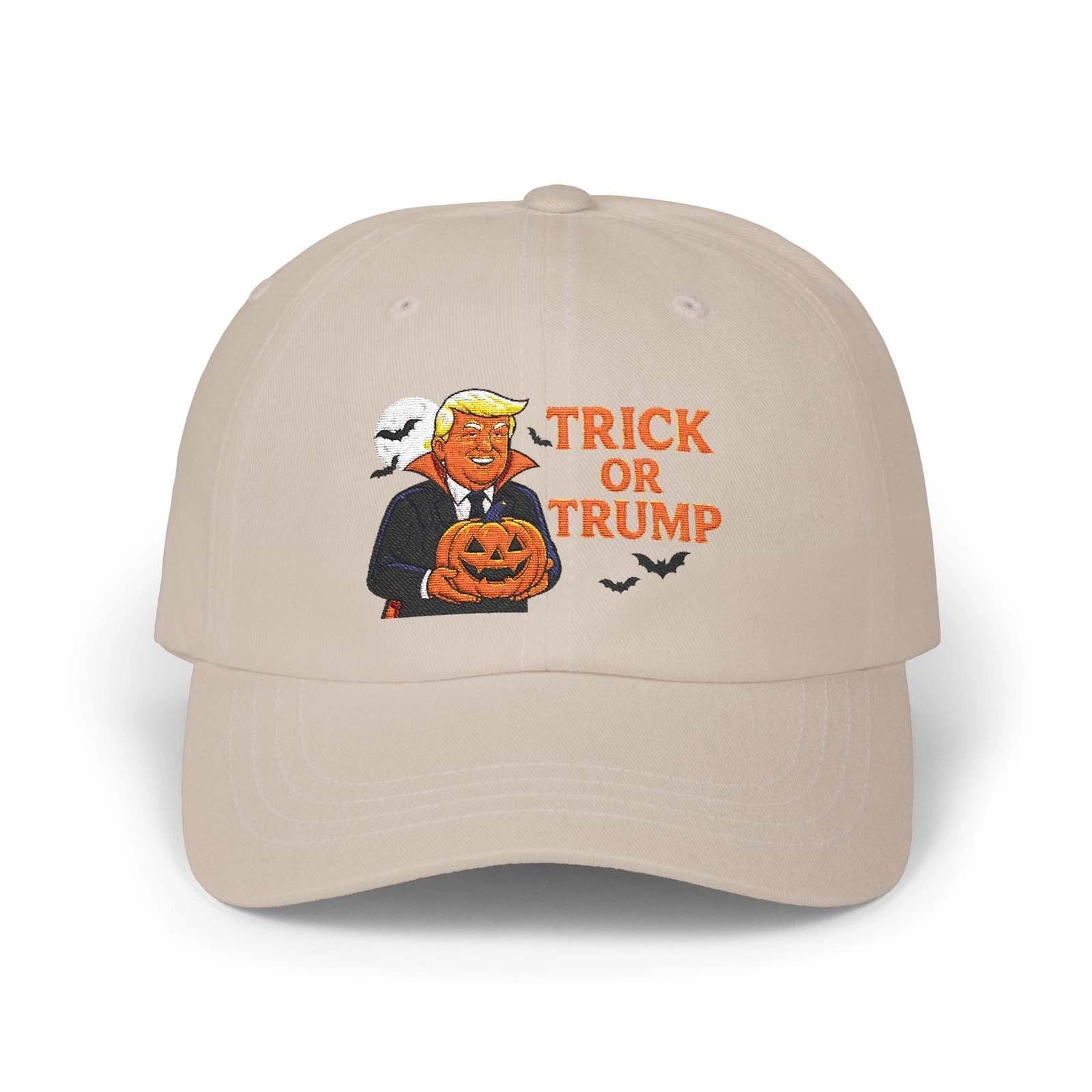 Halloween Dad Cap, Trick or Trump Hat, Funny Vampire Pumpkin