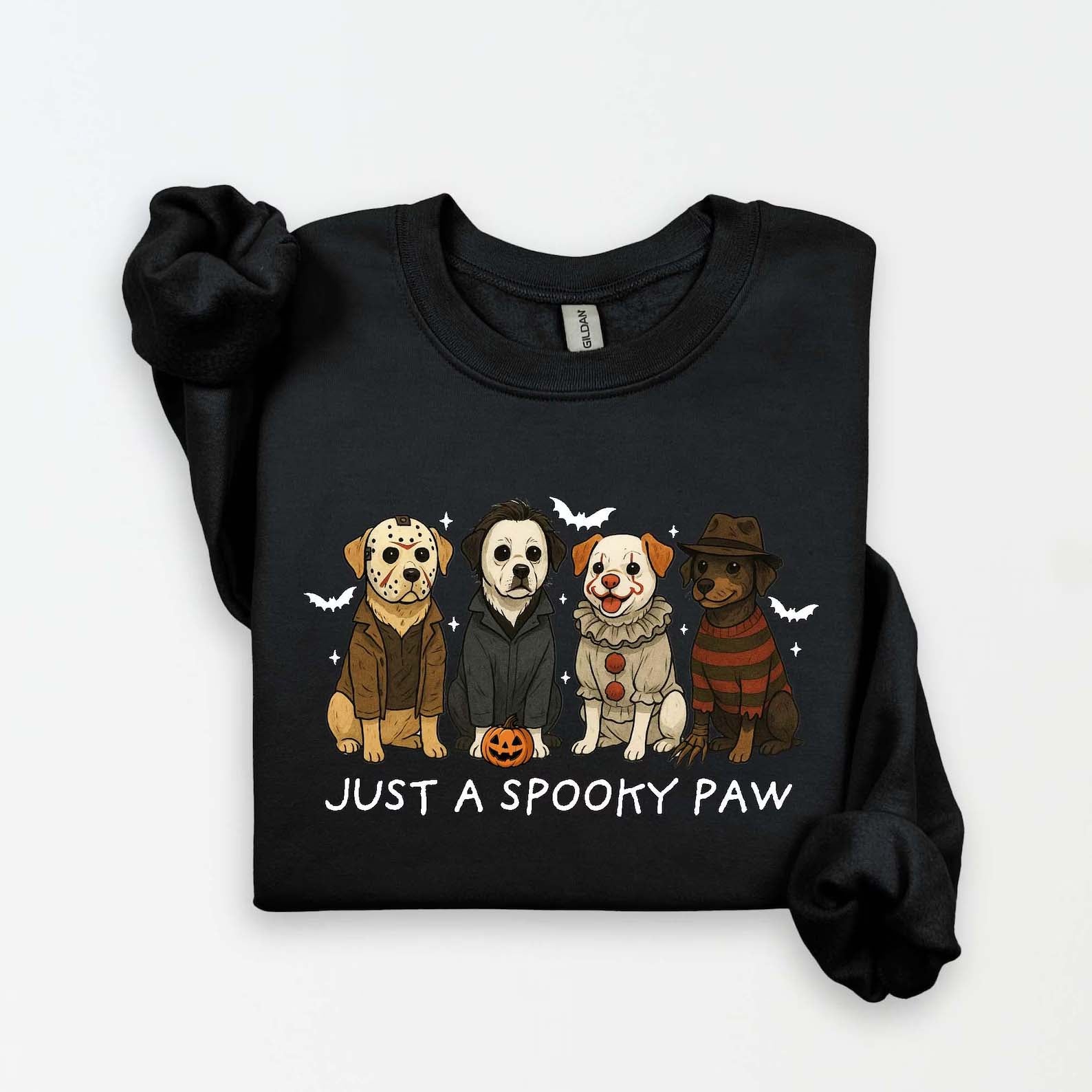 Just a Spooky Paw , Fun Halloween Dog Sweatshirt