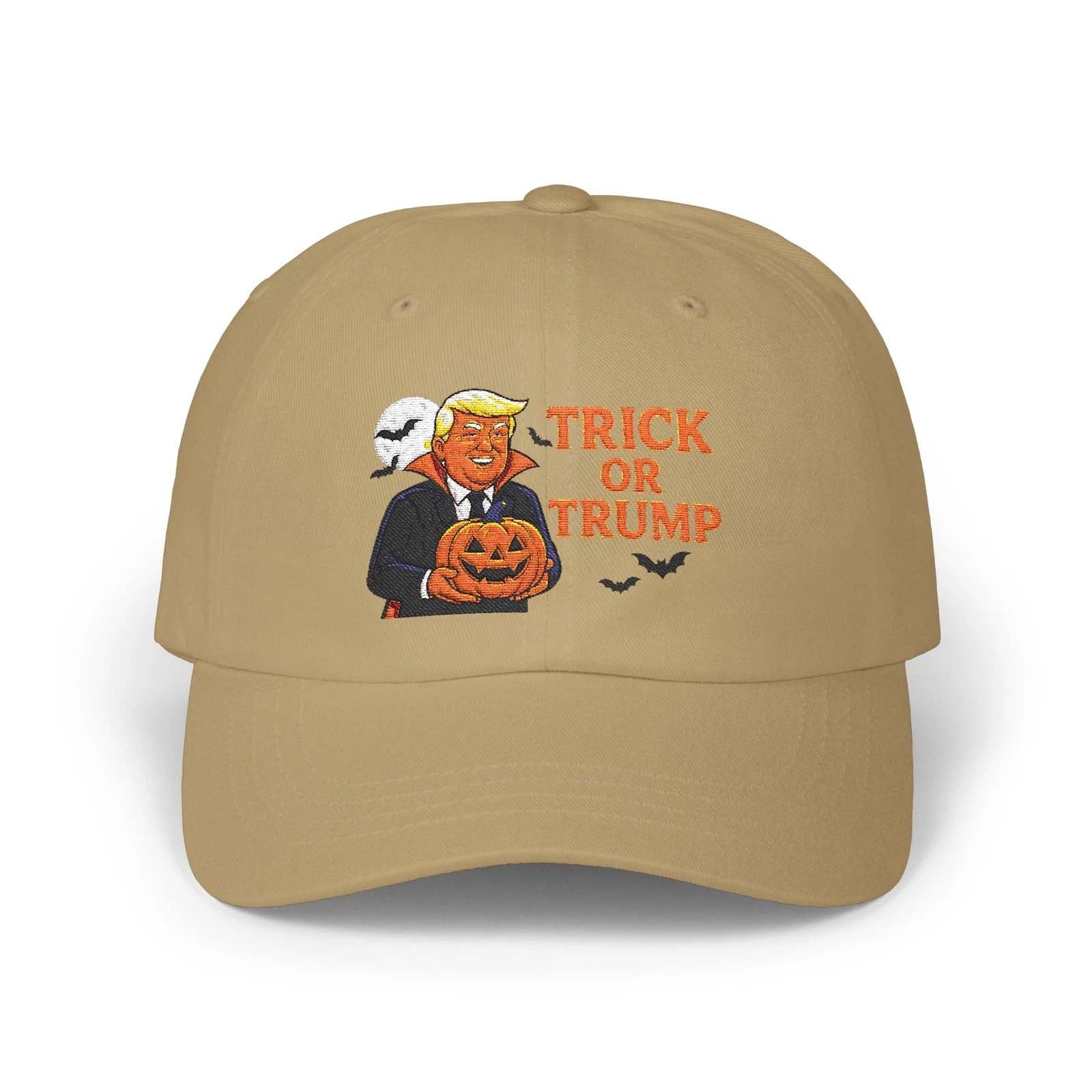 Halloween Dad Cap, Trick or Trump Hat, Funny Vampire Pumpkin