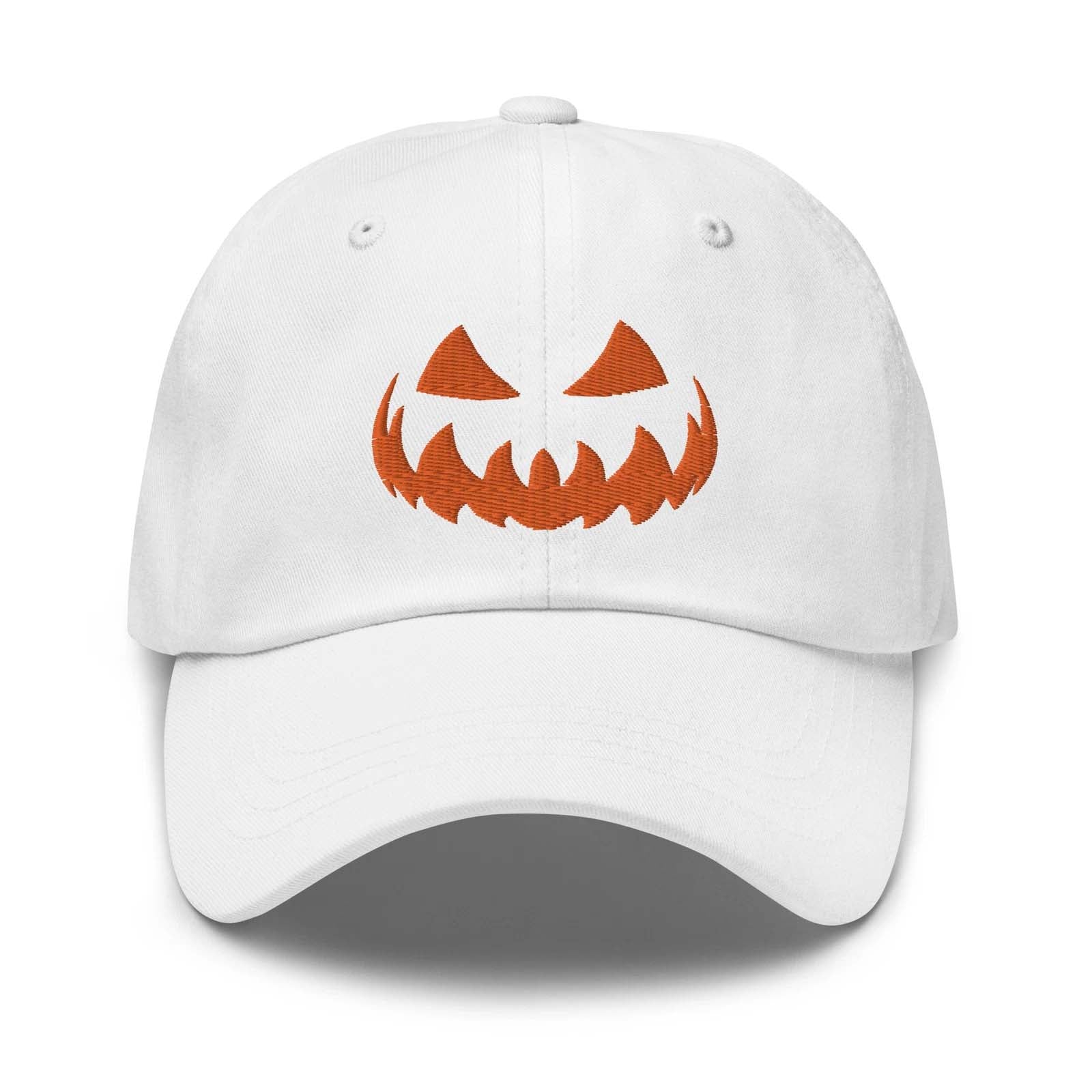 Spooky Face Embroidered Baseball Cap Halloween Hat Adjustable Pumpkin Face Hat