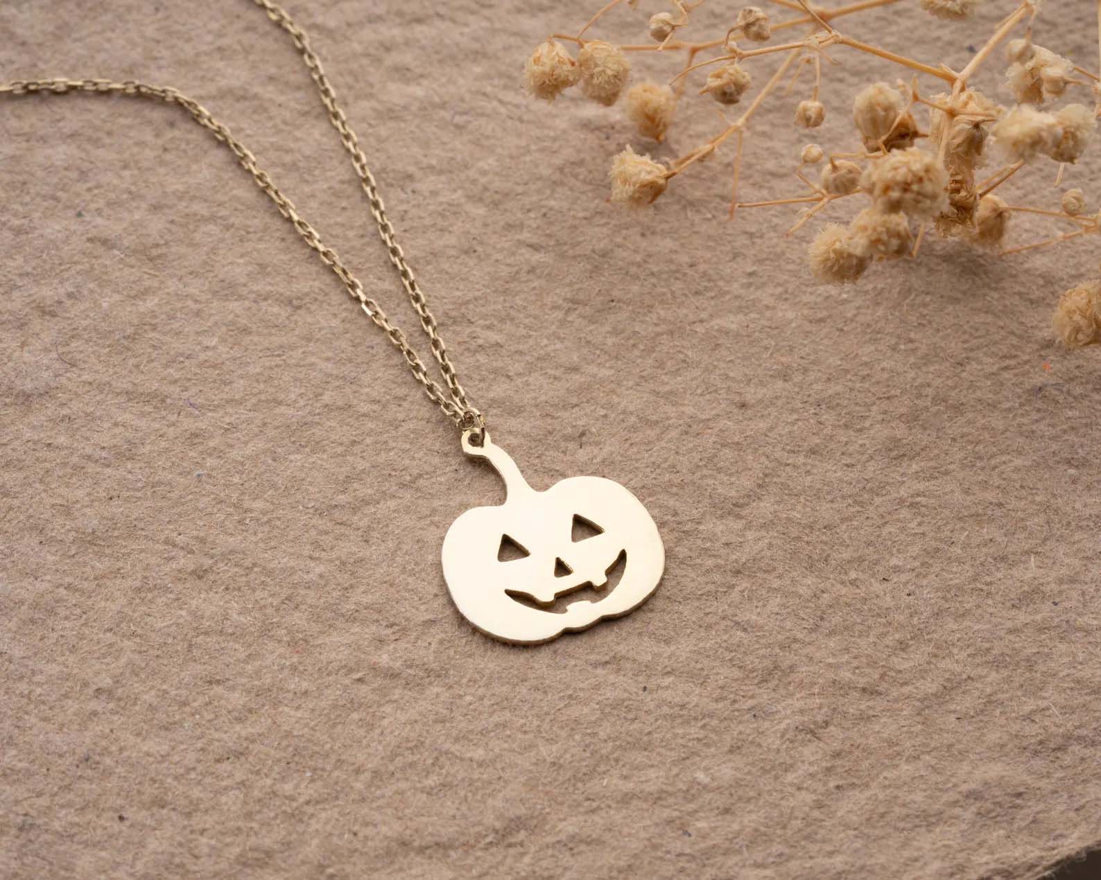 Halloween Necklace, Pumpkin Necklace